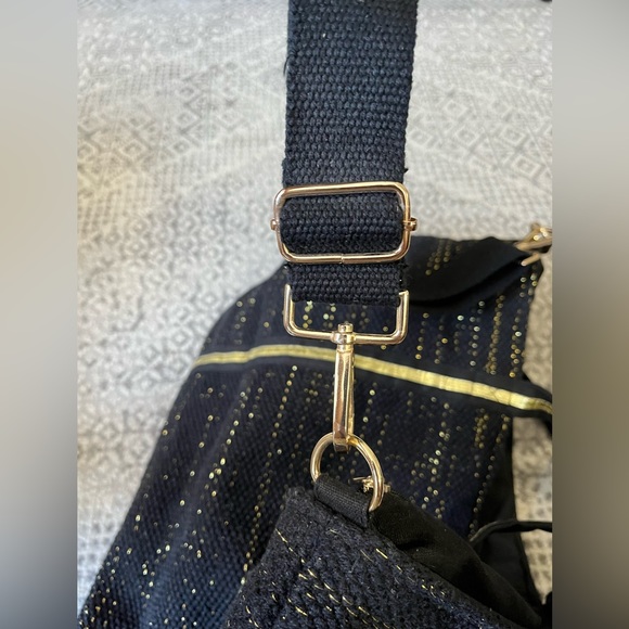 America & Beyond Luxe Love Tote- Hand Beaded Large Black Tote - Picture 5 of 12